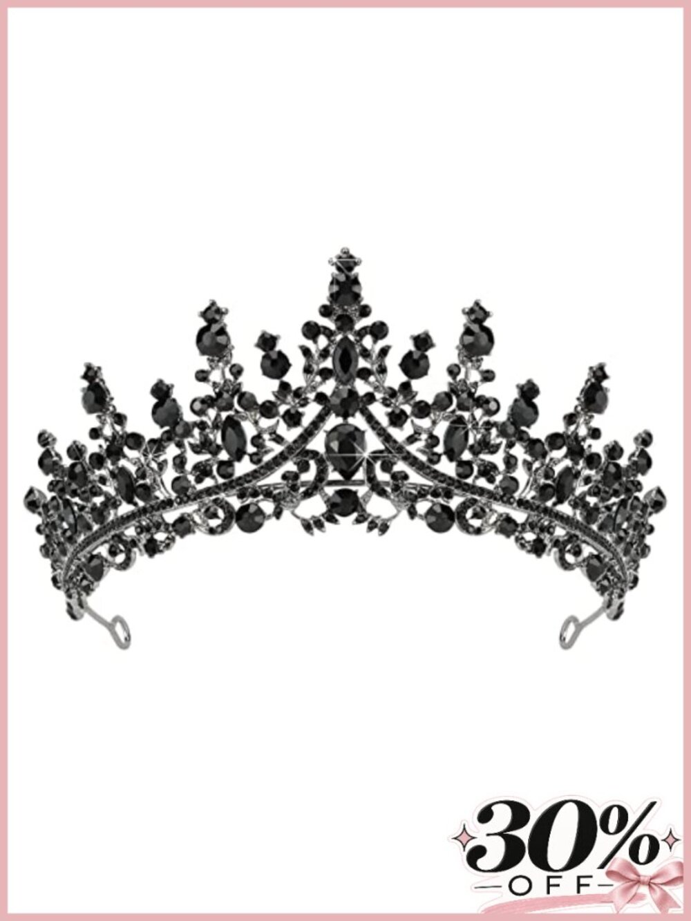 Crystal Pearl Gothic Crown Tiara Halloween Cosplay Headband